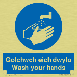 golchwch eich dwylo / wash your hands - safety sign